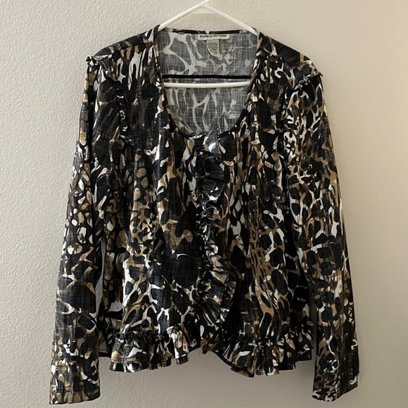 Bamboo Traders Light Weight Ruffle Snap Front XL Jacket - Picture 1 of 6